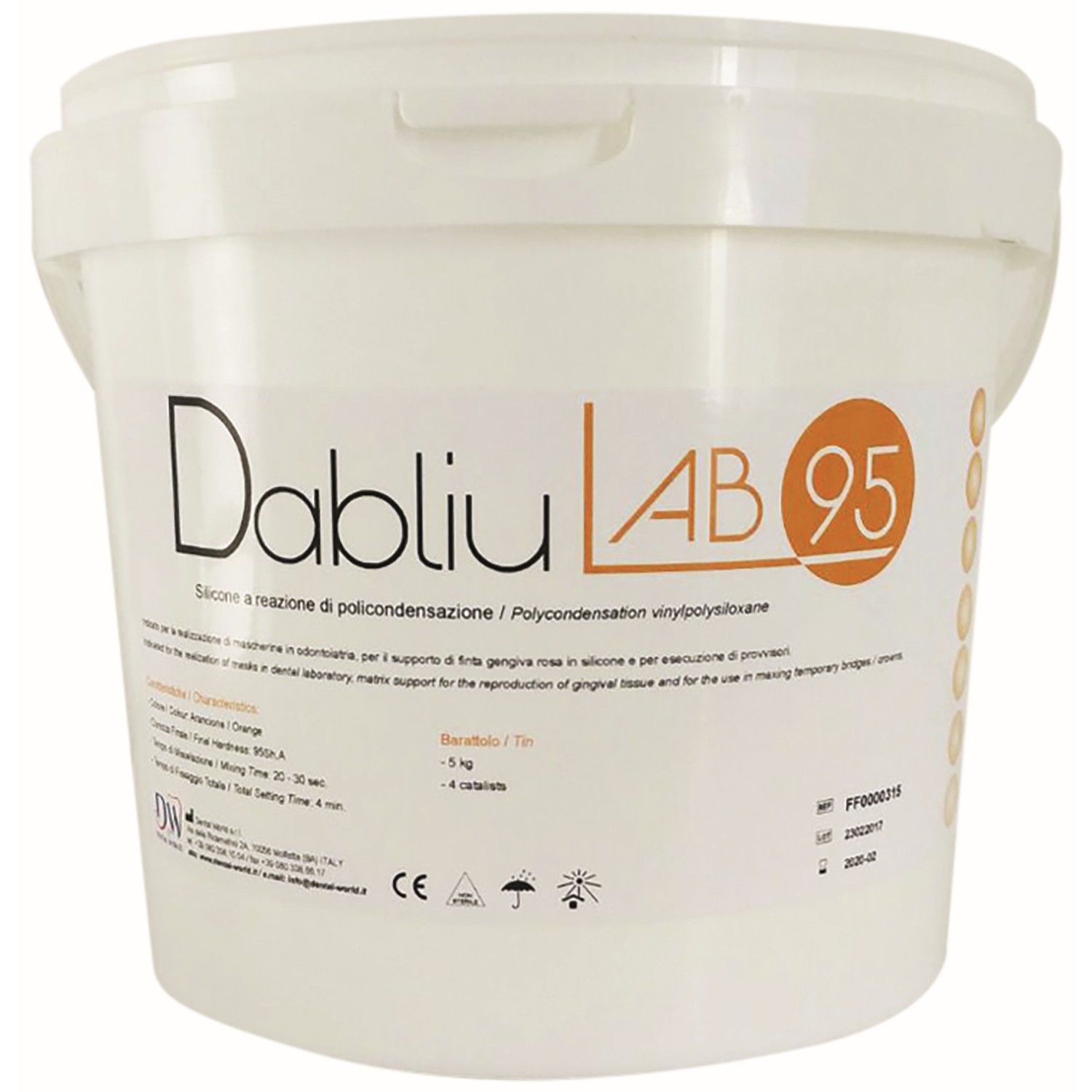 Dabliu AB 95 - лабораторен С - силикон до 140 градуса  5 kg+ 2 катализатора х 60 мл подарък