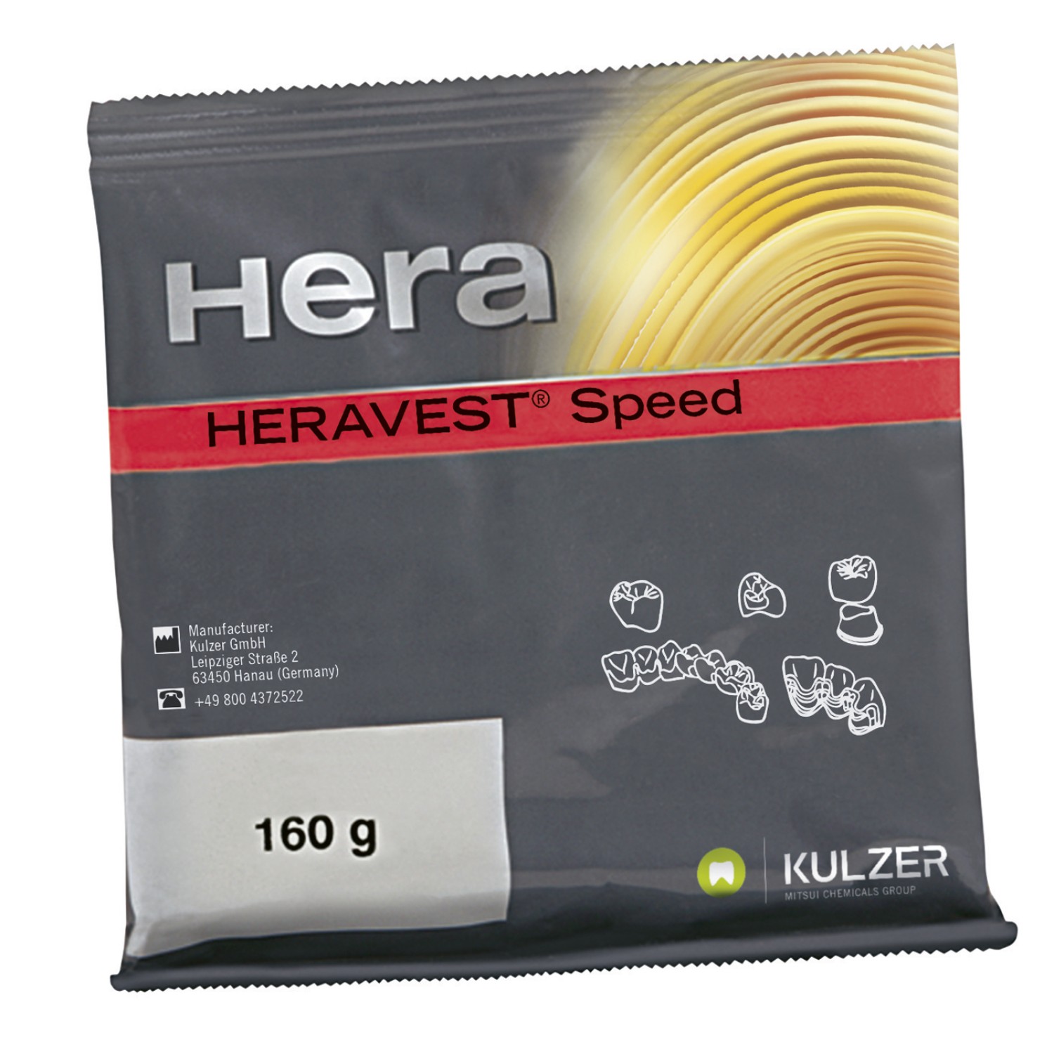 Heravest Speed - фина опаковъчна маса за корони и мостове 5.6 кг в пакетчета х160 g