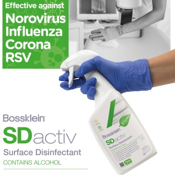 Bossklein SD active с Alcohol  - 1 литър готов разтвор за повърхности аромат на лимон