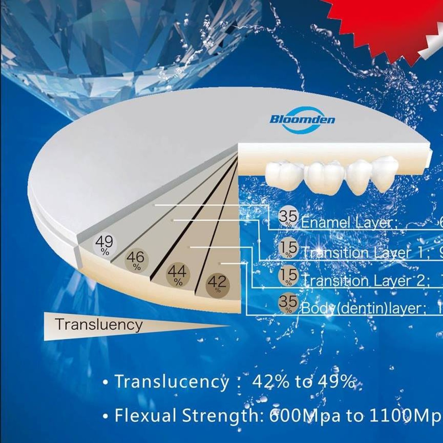 Циркониев диск Bloomden 3D Pro Multilayer 12mm