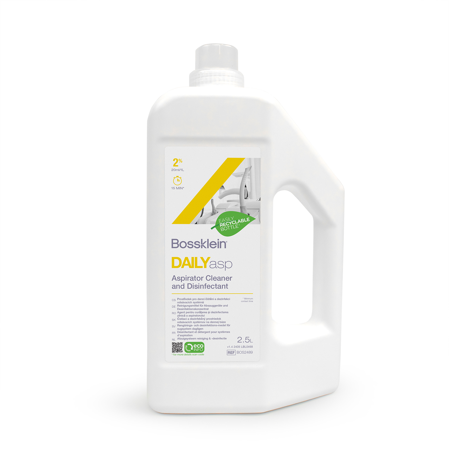 Bossklein Daily Aspirator Cleaner Disinfectant - грижа  и дезинфекция на аспирационни системи 2.5 л концентрат