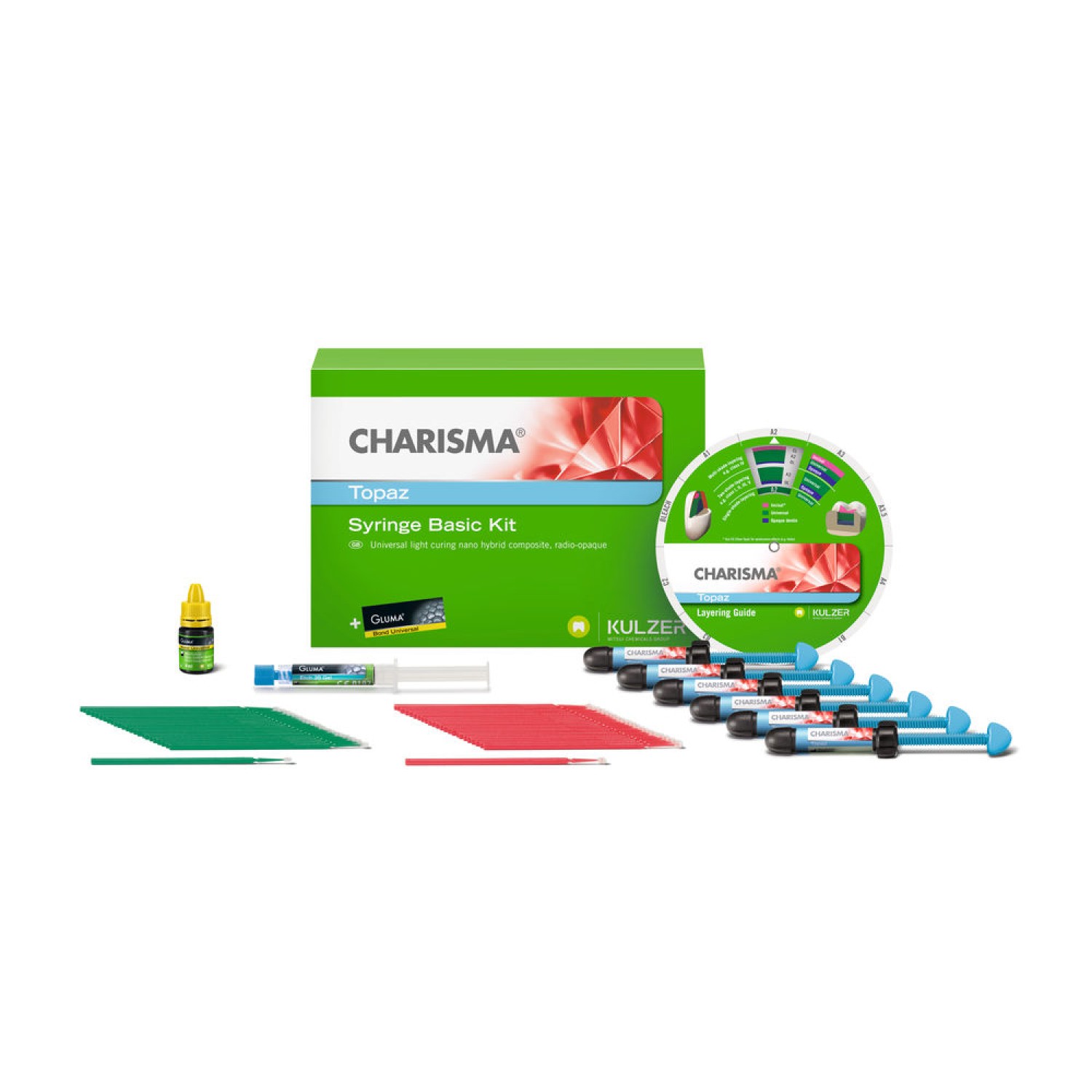 Charisma Topaz Basic 6x4gr + Gluma Universal bond 4ml + etch + Charisma Topaz  4g подарък